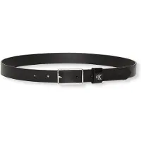 Calvin Klein Ledergürtel JEANS "SQUARE BUCKLE CK LOOP 25MM", Damen, Gr. 100, schwarz (schwarz, shiny nickel), Rindsleder, unifarben, Gürtel Ledergürtel, Größenverstellbar