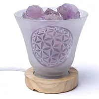 Bahadra Edelsteinlampe Blume des Lebens mit Kabel und LED -- 12x12cm kaufen online
