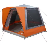 vidaXL Campingzelt 8 Personen Grau und Orange Polyester Wasserdicht