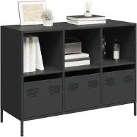 vidaXL Sideboard Schwarz 101,5x39x73,5 cm Kaltgewalzter Stahl