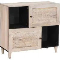 vidaXL Sideboard Bleached White 80 x 33 x 75 cm Massivholz Mango