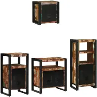 vidaXL Badezimmermöbel-Set 4 stk. Mehrfarbig und Schwarz