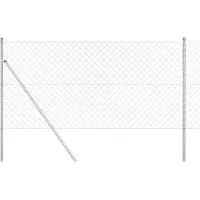 vidaXL Bodenmontierter Maschendrahtzaun 10 x 1 m Verzinkter Stahl Netz