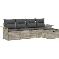 vidaXL Gartensofa-set 5 stk. Hellgrau Poly-Rattan