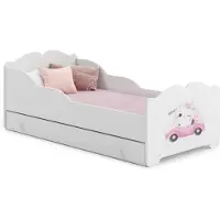 KOBI Kinderbett Anna 140x70 mit Schublade - Katze