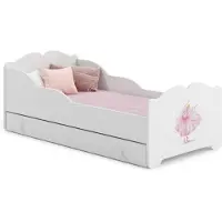 Kobi Meble s. c. Anna Kinderbett 160x80 mit Schublade - Prinzessin in einer Krone