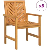 vidaXL Esszimmerstuhl 8 stk. Natur Massivholz Akazie