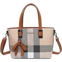 Gallantry Paris Gallantry, Mini-Shopper Damen kariert mit Schulterriemen, Braun / Beige