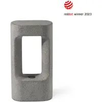 Faro LED-Sockellampe Totem, grau, Beton, Höhe 28,5 cm
