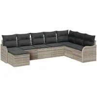 vidaXL Gartensofa-set 8 stk. Hellgrau Poly-Rattan