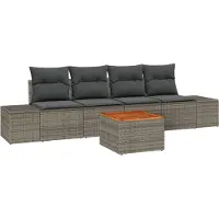 vidaXL Gartensofa-set 5 stk. Grau Poly-Rattan