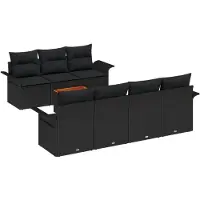 vidaXL Gartensofa-set 8 stk. Schwarz Poly-Rattan