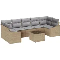 vidaXL Sofa Set Beige und Hellgrau 55 x 55 x 37 cm Poly Rattan
