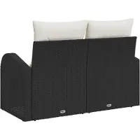 vidaXL Gartensofa mit Kissen Schwarz 124 x 62 x 69cm Poly-Rattan