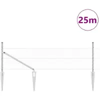 vidaXL Sechseckzaun mit Pfosten 25 x 0,4 m Verzinkter Stahl Silber