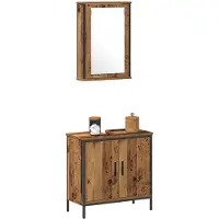 vidaXL Badezimmermöbel-Set 2 Stk. Braun Holzwerkstoff