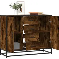vidaXL Sideboard Räuchereiche 92x35x76 cm Holzwerkstoff