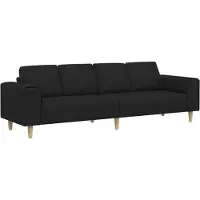 vidaXL Wohnzimmer Couch Schwarz 250 x 77 x 76 cm Polyester