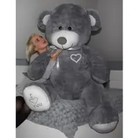 Viking Choice Riesiger großer Teddybär, weiches Kuscheltier – 105 x 85 cm – grau