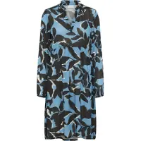 Kaffe Midikleid "Damen Kleid KAlisette", Damen, Gr. 44, N-Gr, blau (windward blau, schwarz flower), Obermaterial: 100% Viskose LENZING ECOVERO CV LenzEcov., Kleider Midikleid