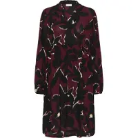 Kaffe Midikleid "Damen Kleid KAlisette", Damen, Gr. 44, N-Gr, rot (windsor wine, schwarz flower), Obermaterial: 100% Viskose LENZING ECOVERO CV LenzEcov., Kleider Midikleid