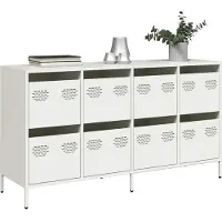 vidaXL Sideboard Weiß 135x39x73,5 cm Kaltgewalzter Stahl