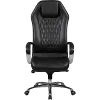 FineBuy Bürostuhl Schwarz MONTEREY Echt-Leder Schreibtischstuhl XXL Polsterung Chefsessel hohe Rückenlehne mit Kopfstütze Drehstuhl Drehsessel