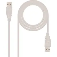 Nanocable 10.01.0302, 1 m, USB A, USB A, USB 2.0, Männlich/Männlich, Beige