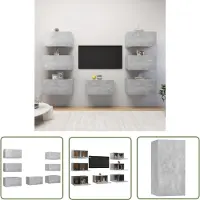 The Living Store TV-Schränke 7 Stk. Betongrau 30,5x30x60 cm Holzwerkstoff