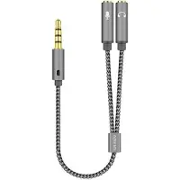 Aisens A128-0415, 3.5mm, Männlich, 2 x 3.5mm, Weiblich, 0,25 m, Grau