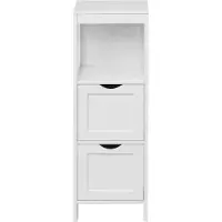 Generic Rebecca Mobili Badezimmermöbel mit 2 Schubladen und 1 Tür aus weißem MDF