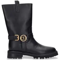 Twinset für Damen. 252TCP192 Biker-Lederstiefel schwarz (39), Wohnung, Keine, Lässig