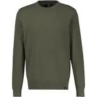 Lerros Strickpullover , Herren, Gr. XXL, nordic olive, Strick, Obermaterial: 100% Baumwolle, unifarben, regular fit normal, Rundhals, Rippbündchen, Pullover Strickpullover, mit Logo Stickerei