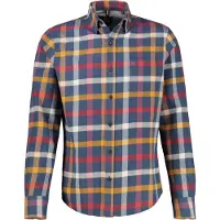 Lerros Karohemd , Herren, Gr. XL, N-Gr, bunt (classic navy), Web, Obermaterial: 100% Baumwolle, kariert, regular fit normal, Manschette, Hemden Karohemd, mit Logo Stickerei