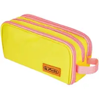 Herlitz Neon, Weiches Federmäppchen, Polyester, Pink, Gelb, Einfarbig, Reißverschluss, Pubertät