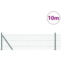 vidaXL Maschendrahtzaun mit Betonsockel 10 x 0,4 m Grün Netz