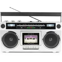 BigBen Interactive Blaster Portable Retro Cassette Player Fm Radio 15w Music Power Bluetooth Ac Power Tragbares Radio Durchsichtig Durchsichtig One Size