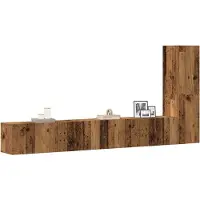 vidaXL 3-tlg. TV-Schrank-Set Wandmontage Altholz-Optik Holzwerkstoff