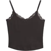 Superdry für Damen. W6011942A Athletic Essential kurzes ärmelloses Tank-Top schwarz (S/M), Lässig, Baumwolle, Ärmellos / Hosenträger