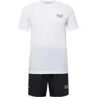 EA7 für Herren. 8NPV03_PNDDZ Dynamic Athlete T-Shirt und Hosen-Set weiß, schwarz (S), Sportlich, Tennis/Padel, Multisport, Polyester, Kurzar