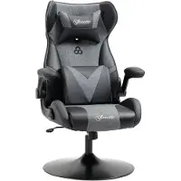Vinsetto Gaming Stuhl mit Verstellbar Armlehne Lendenwirbelstütze Kopfkissen