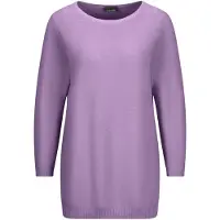 Goldner Kurzgröße: Eleganter Baumwollpullover, Halbarm in flieder | Gr.: 25
