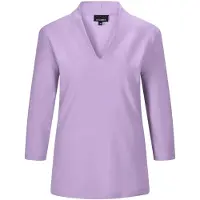 Goldner Elegantes Basic-Shirt mit V-Ausschnitt in flieder | Gr.: 52