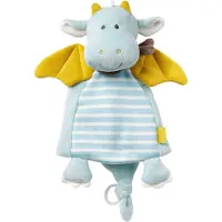 Fehn Schmusetuch "Little Castle, Drache Deluxe", Baby, blau, Jersey, Softvelour, Schnuffeltücher Schmusetuch, mit Befestigungsring für Schnuller