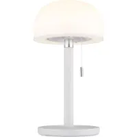 Globo Norman LED Tischleuchte 1,50W CCT IP44 Weiss Matt, Bambus Ø15cm 21016W