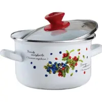 Emalia Olkusz Borówka Emaille Topf 16 cm 2L Induktion