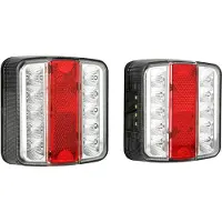 Las Anhänger-Rückleuchte "LED Rückleuchten Set für Anhänger 12V", schwarz (schwarz, weiß, rot), B:10cm H:3,5cm L:10,5cm, Leuchten, Anhänger-Rückleuchte
