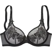 LASCANA Bügel-BH "Paulina" mit floraler Stickereiapplikation, transparente Unterwäsche