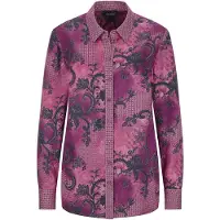 Goldner Elegante Satinbluse mit Paisley-Design in beere / gemustert | Gr.: 46