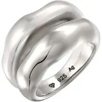 Elli Silberring PREMIUM "Ring Bandring Bicolor Organic Look 925 Sterling Silber vergoldet" Gr. 54, silber, Fingerringe, Damen, 54, Silber 925 (Sterlingsilber), Silberring